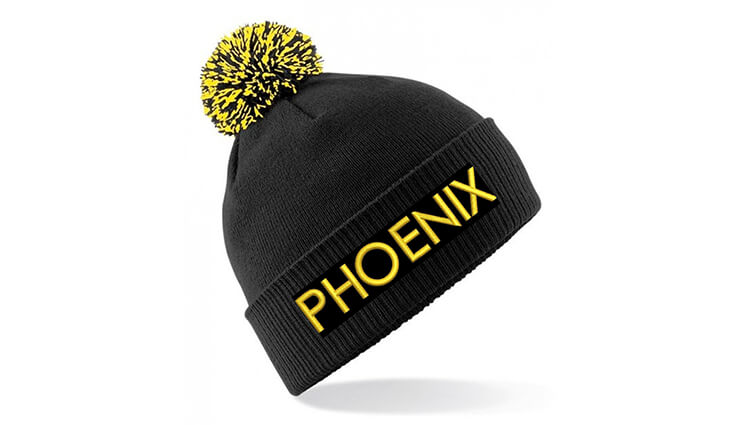 Phoenix Running Ltd, PHOENIX - VIRTUAL - Bobble Wobble Hat - Black n Yellow - online entry by EventEntry